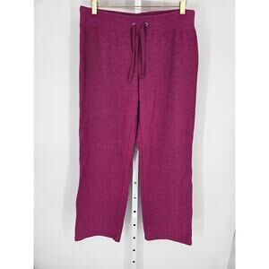 Made for Life Women's Dark Pink Textured Cotton Blend Pull-On Sweatpants Size M